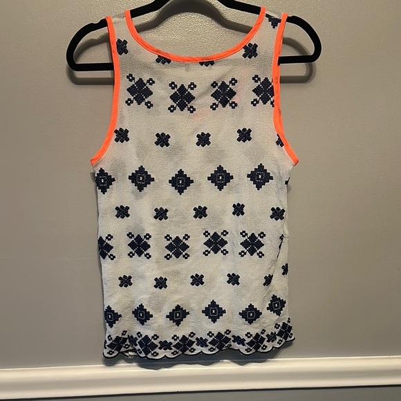 Papermoon Graphic Embellished Cream and White Tank Top - Picture 5 of 6